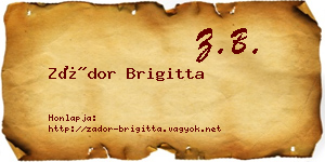 Zádor Brigitta névjegykártya